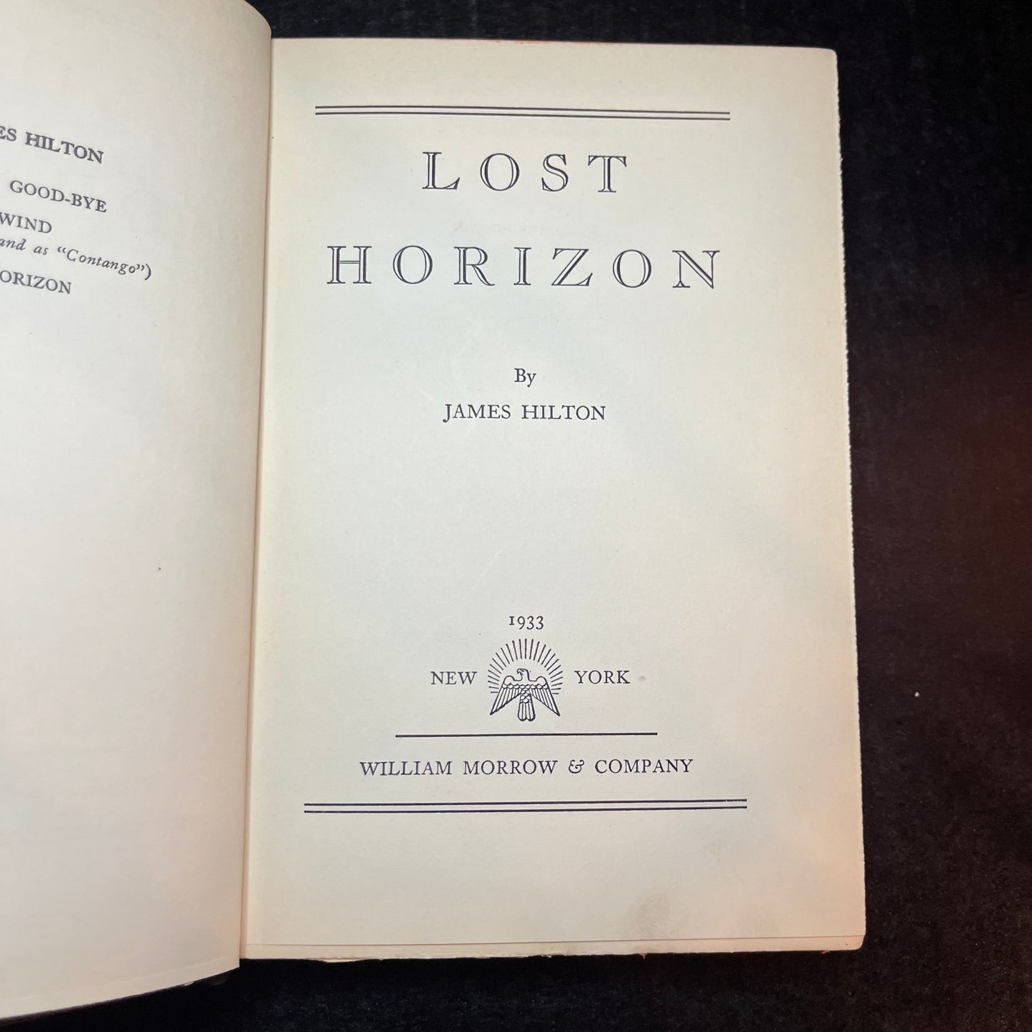 Lost Horizon - Hilton - 1st Edition - 1933