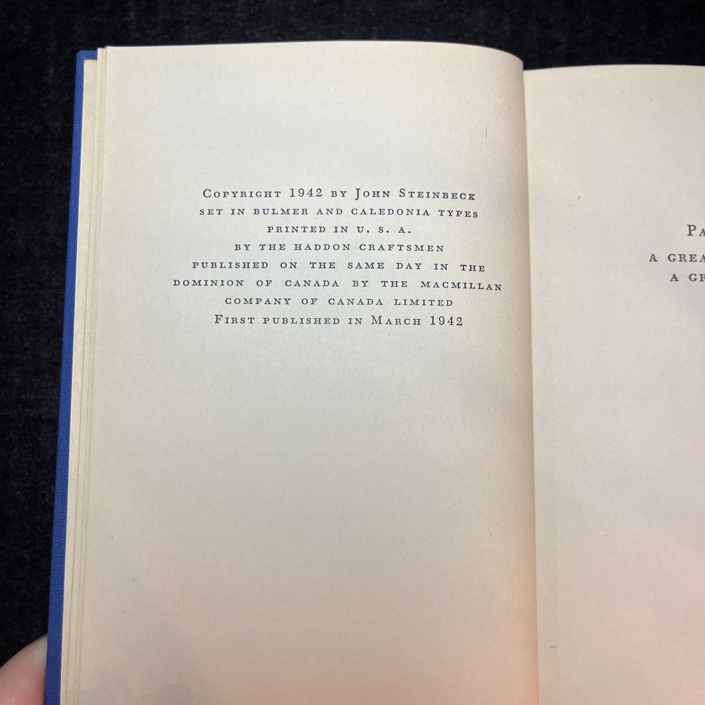 The Moon Is Down - John Steinbeck - 1st Edition - 1942