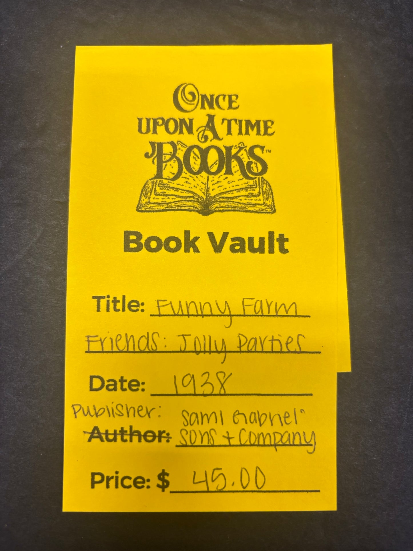 Funny Farm Friends: Jolly Parties - Sami Gabriel Sons and Company - 1938