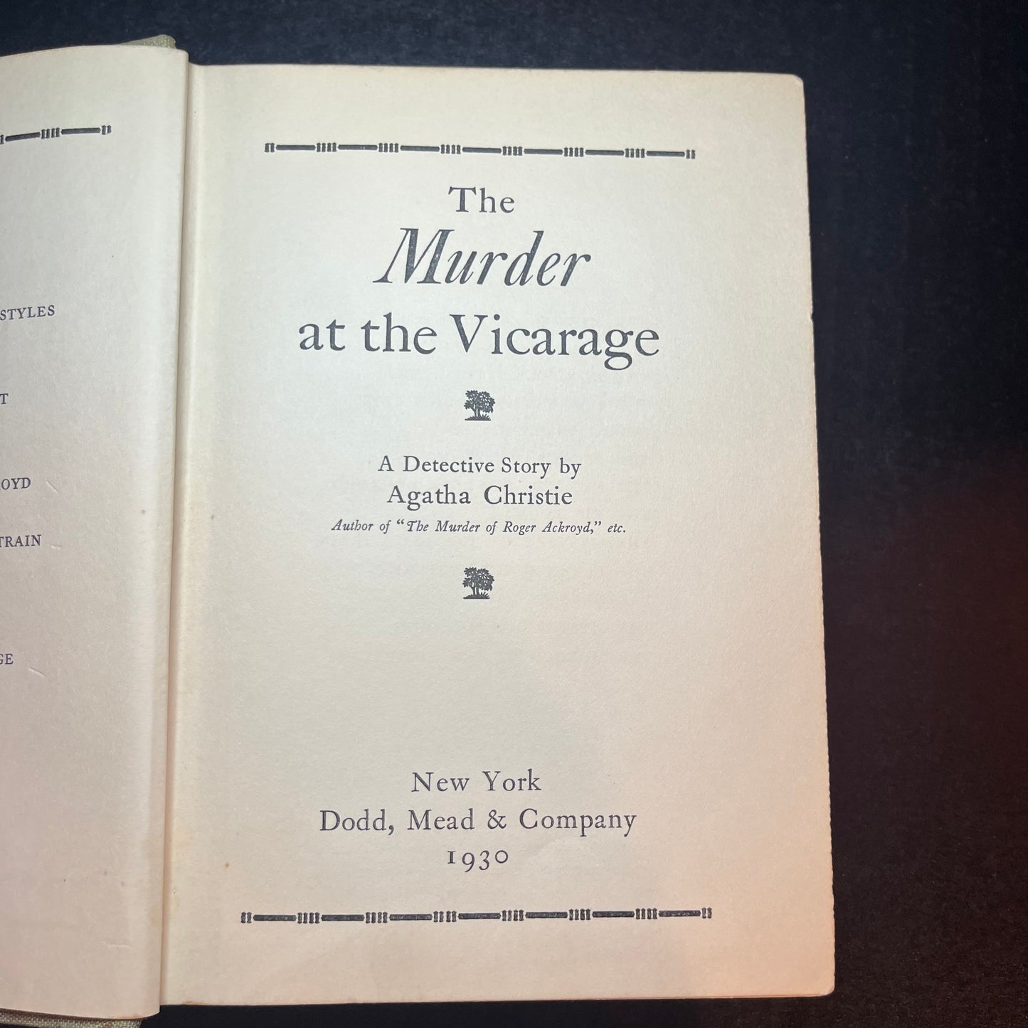 The Murder at the Vicarage - Agatha Christie - 1st Miss Maple Book - 1930
