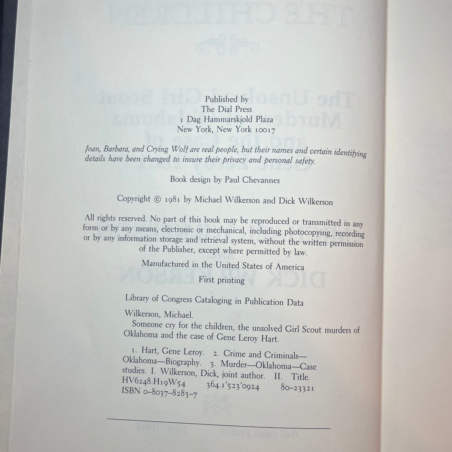 Someone Cry for the Children - Michael Wilkerson and Dick Wilkerson - 1st Edition - 1981