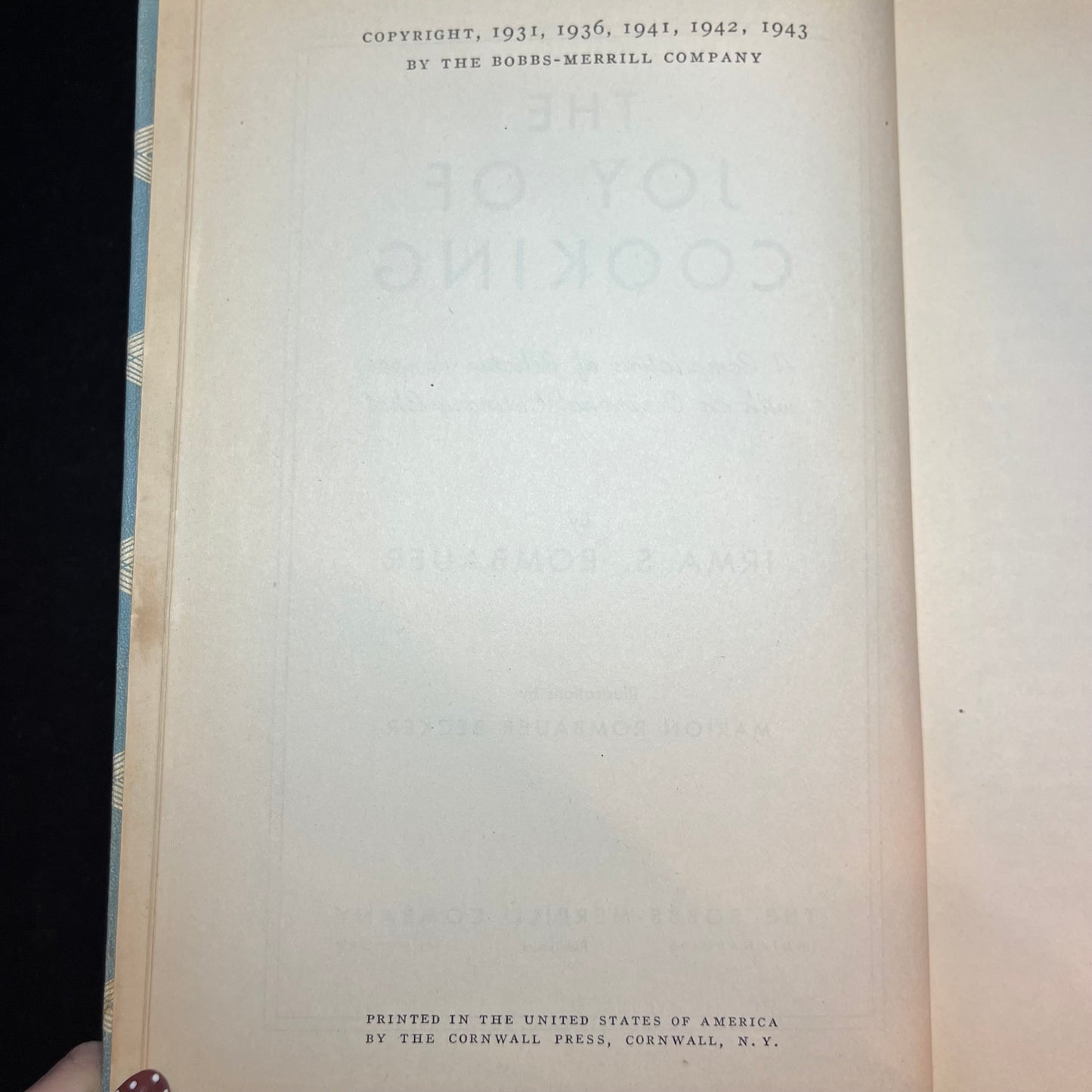 The Joy of Cooking - Irma S. Rombauer - Signed Copy - 1943