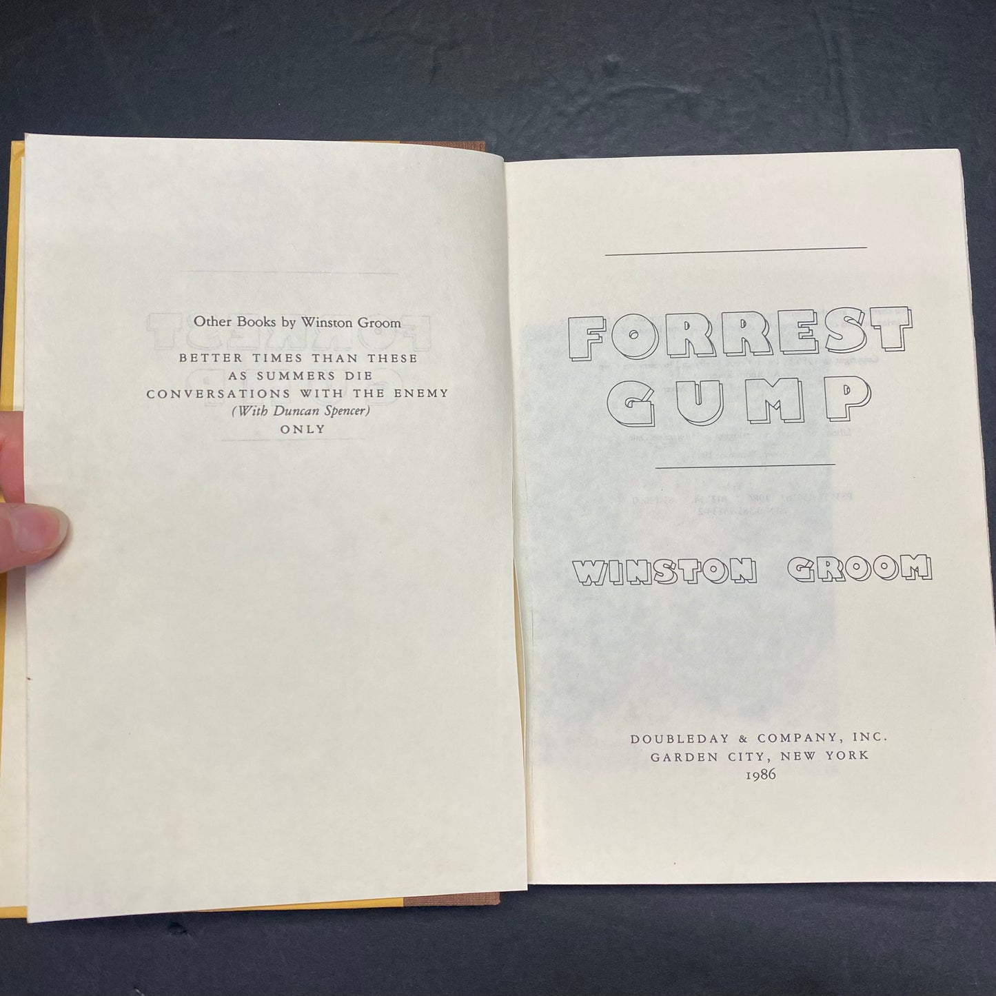 Forrest Gump - Winston Groom - 1st Edition - Scarce - 1986