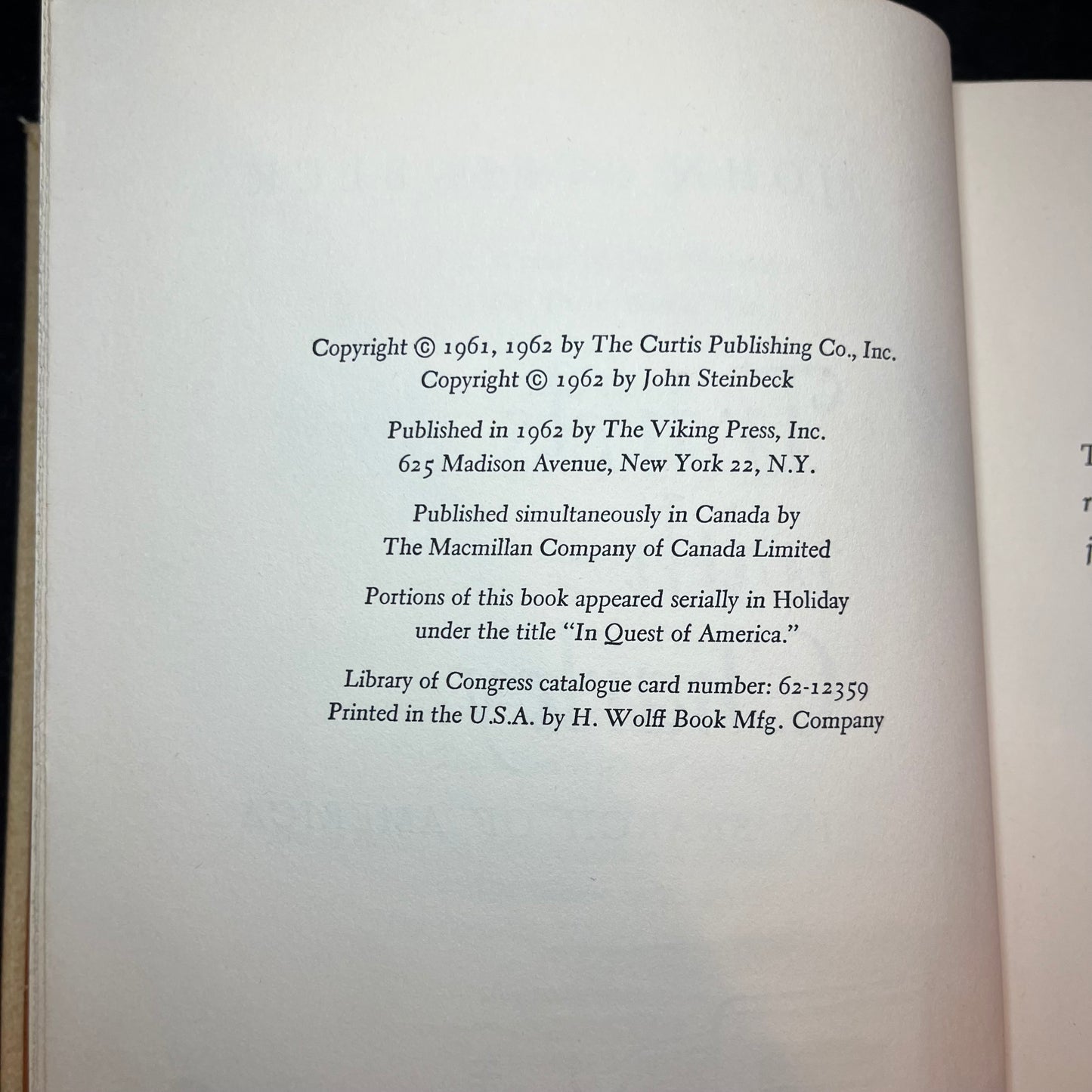 Travels with Charley - John Steinbeck - First Edition - 1962