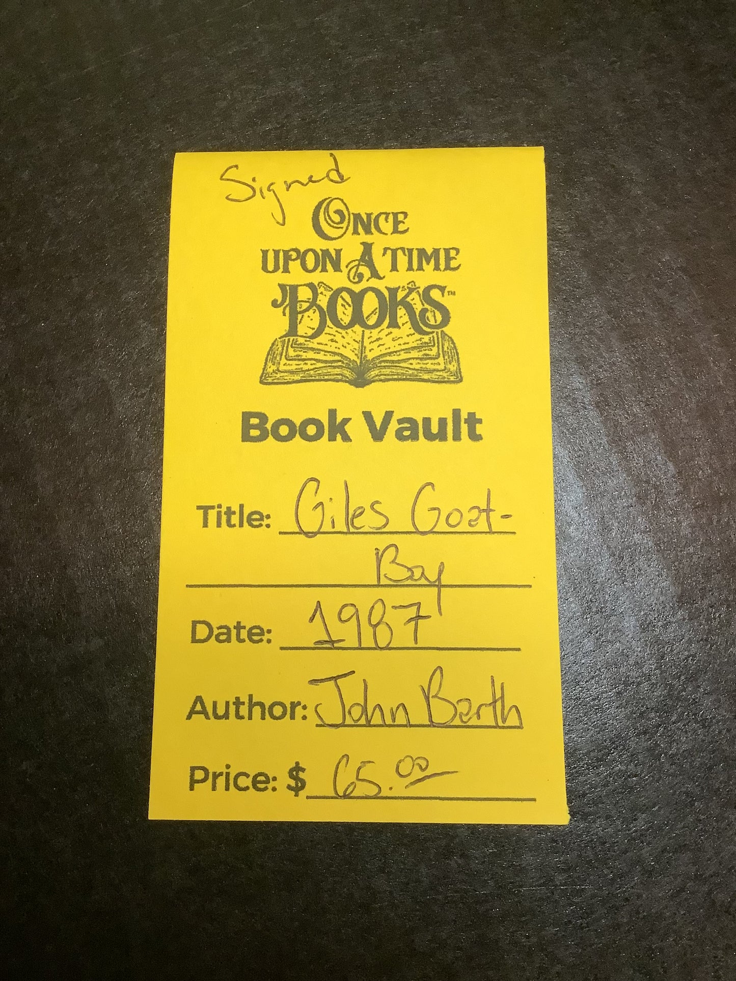 Giles Goat - Boy - John Barth - Signed - 1987