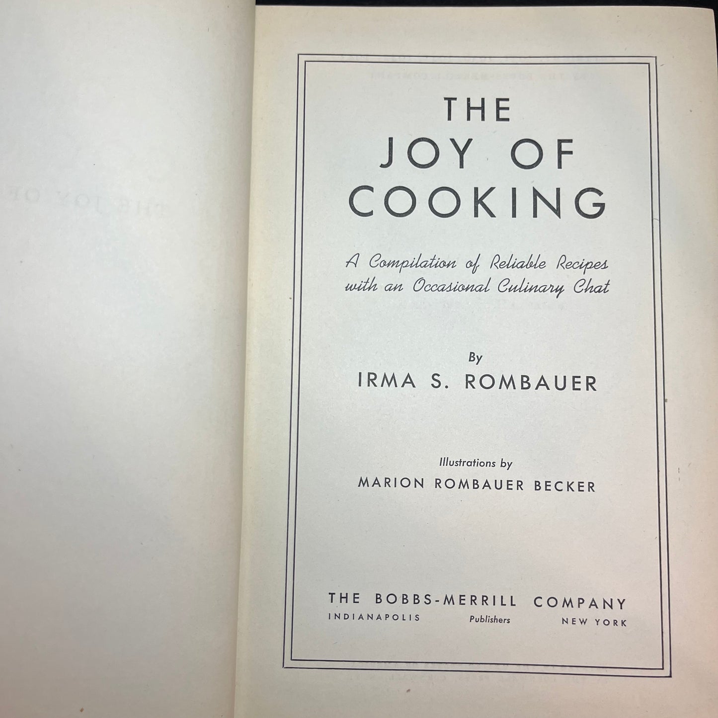 The Joy of Cooking - Irma S. Rombauer - Signed Copy - 1943
