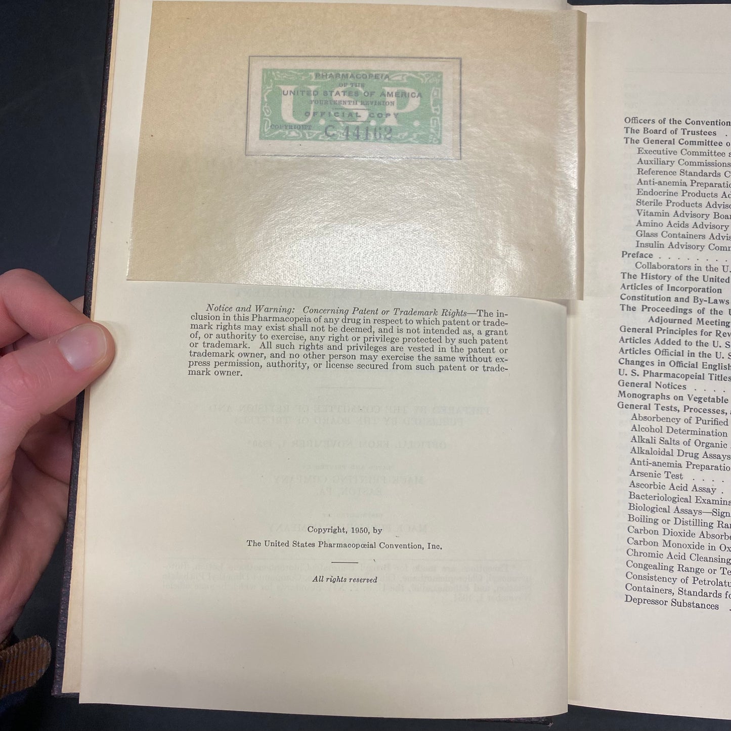 The Pharmacopeia of the United States of America - The United States Pharmacopeial Convention, Inc. - 1950