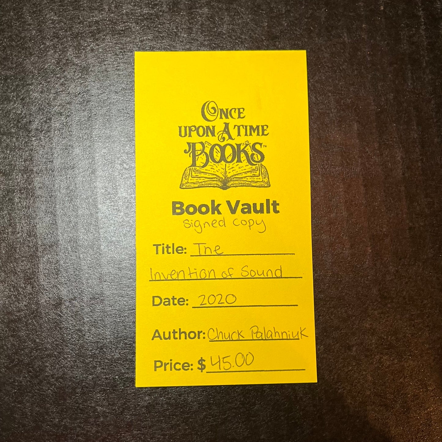 The Invention of Sound - Chuck Palahniuk - Signed - 2020