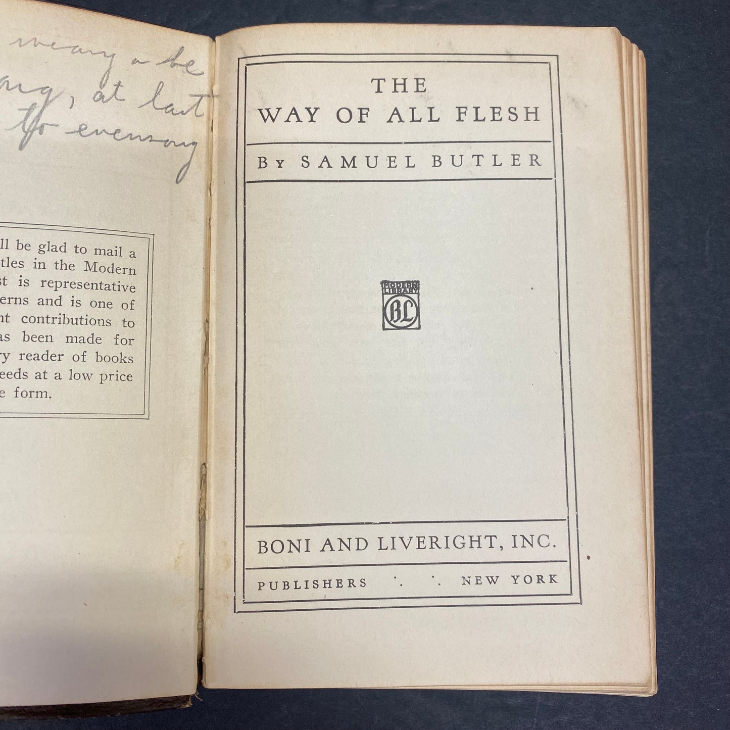 The Way of All Flesh - Samuel Butler - 1917