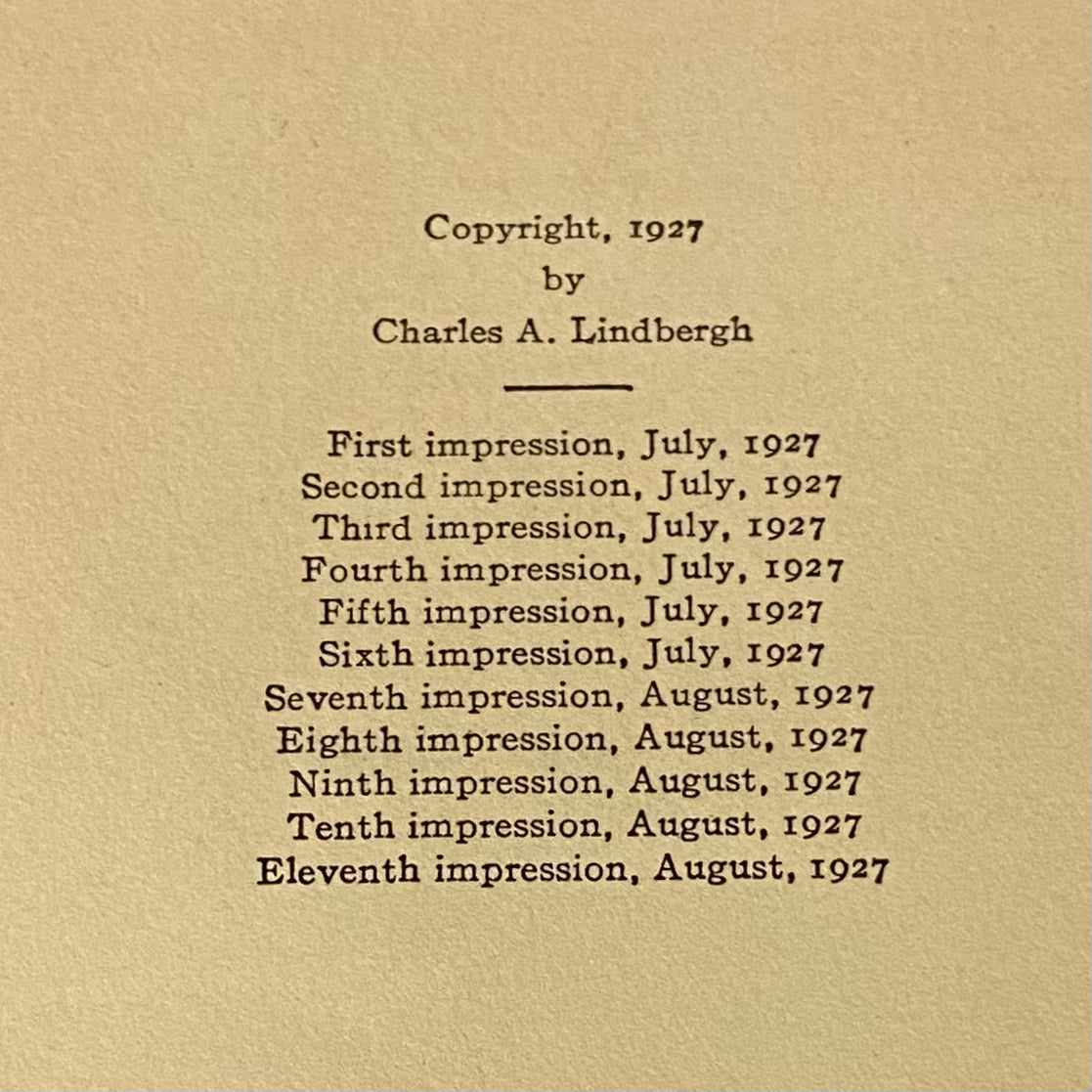 "We" - Charles A. Lindbergh - Eleventh Print - 1927