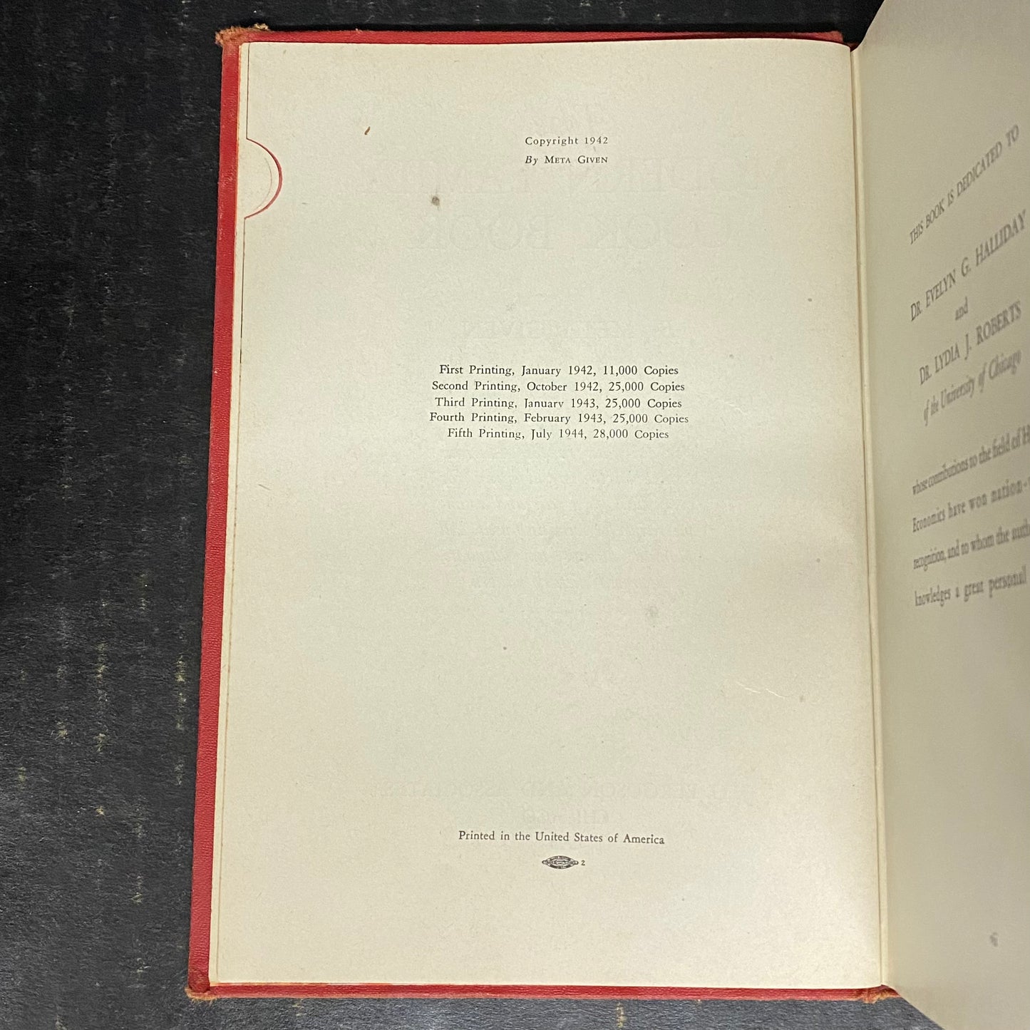 The Modern Family Cook Book - Meta Given - Fifth Printing - 1944