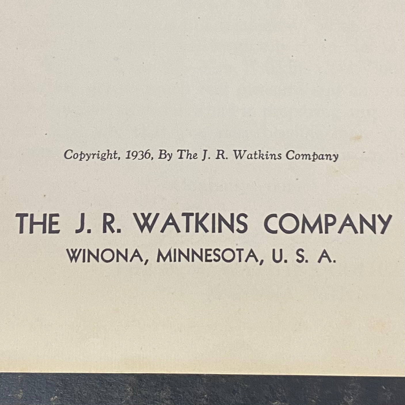 Watkins Cook Book - J. R. Watkins Company - 1936