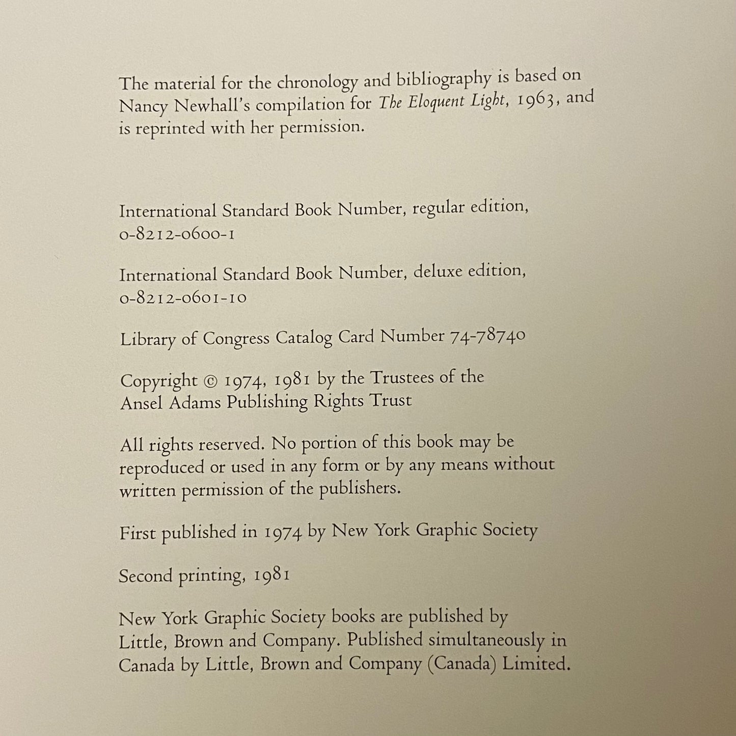 Ansel Adams Images 1923-1974 - Ansel Adams - Second Printing - 1981