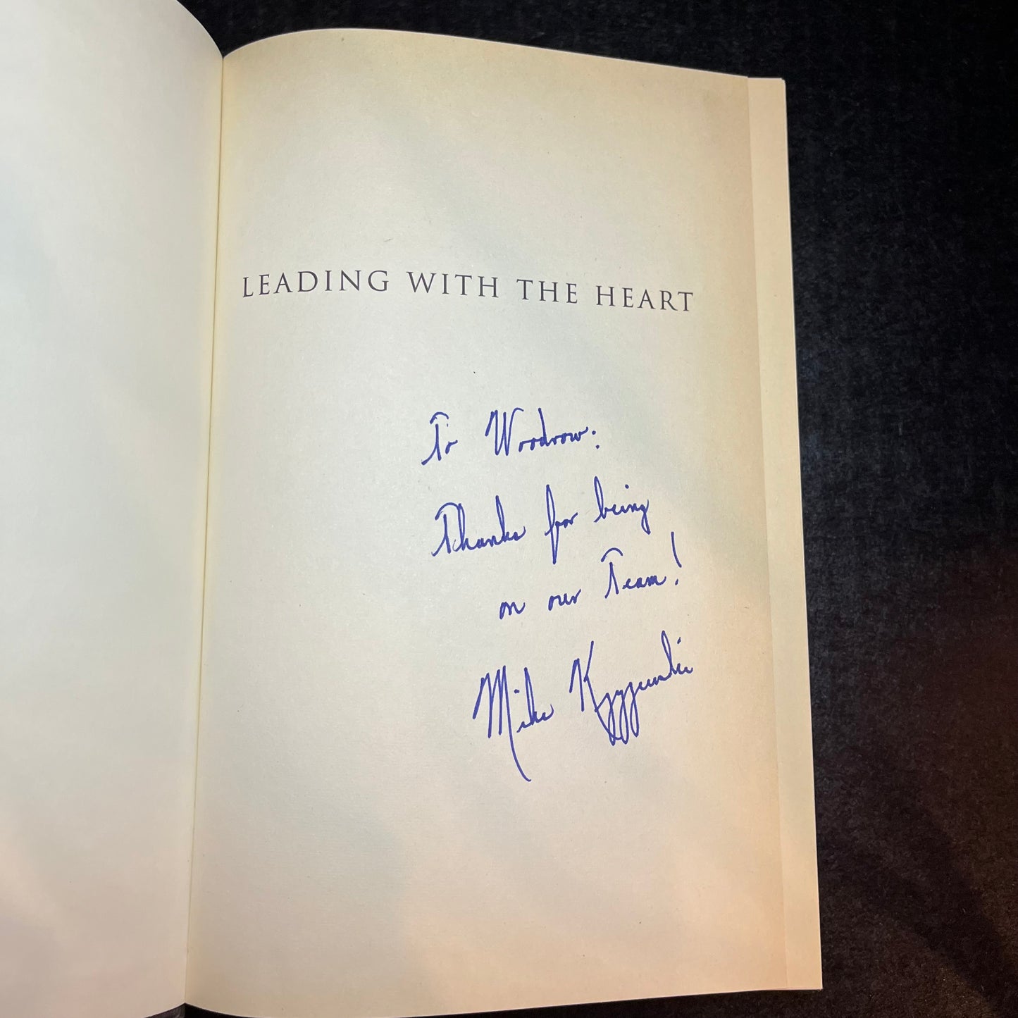 Leading with the Heart - Mike Krzyzewski - Signed - 2000