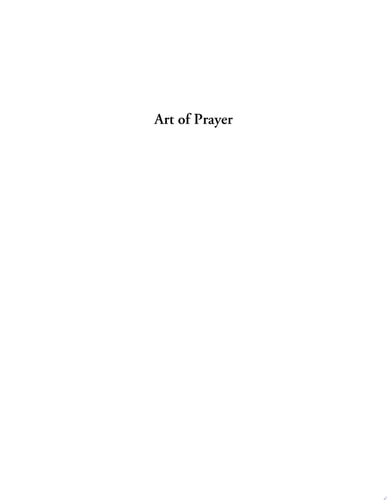 Art of Prayer