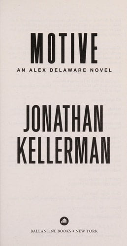 Motive: An Alex Delaware Novel