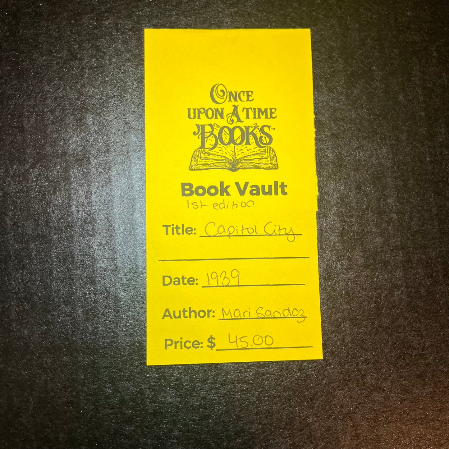 Capital City - Mari Sandoz - 1st Edition - 1939