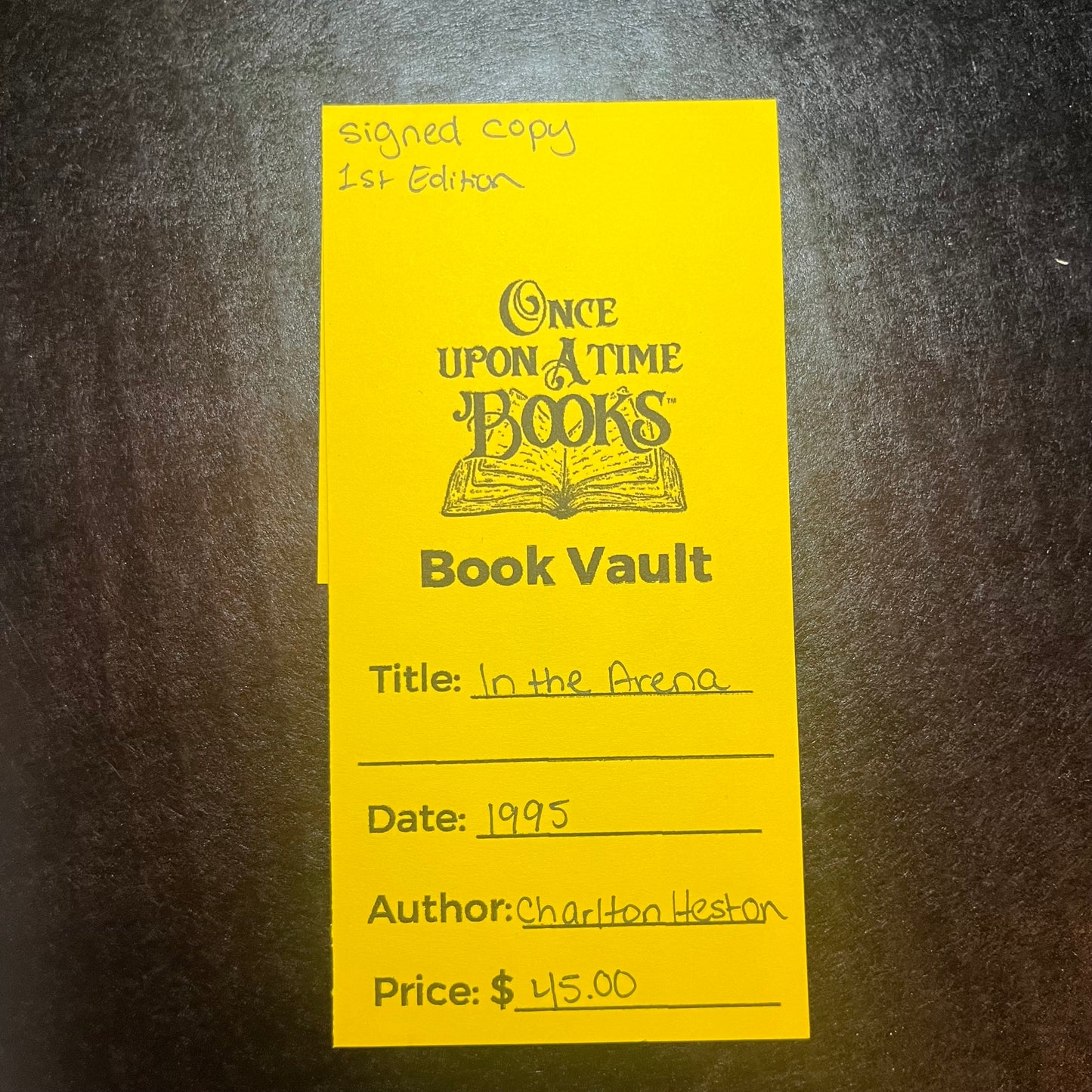 In The Arena - Charlton Heston - Signed Copy - 1st Edition - 1995