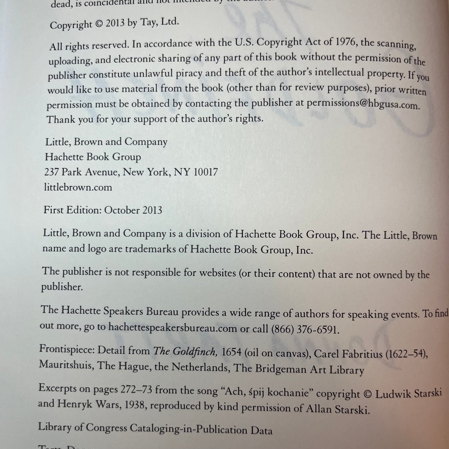 The Goldfinch - Donna Tartt - 1st Edition - 2013