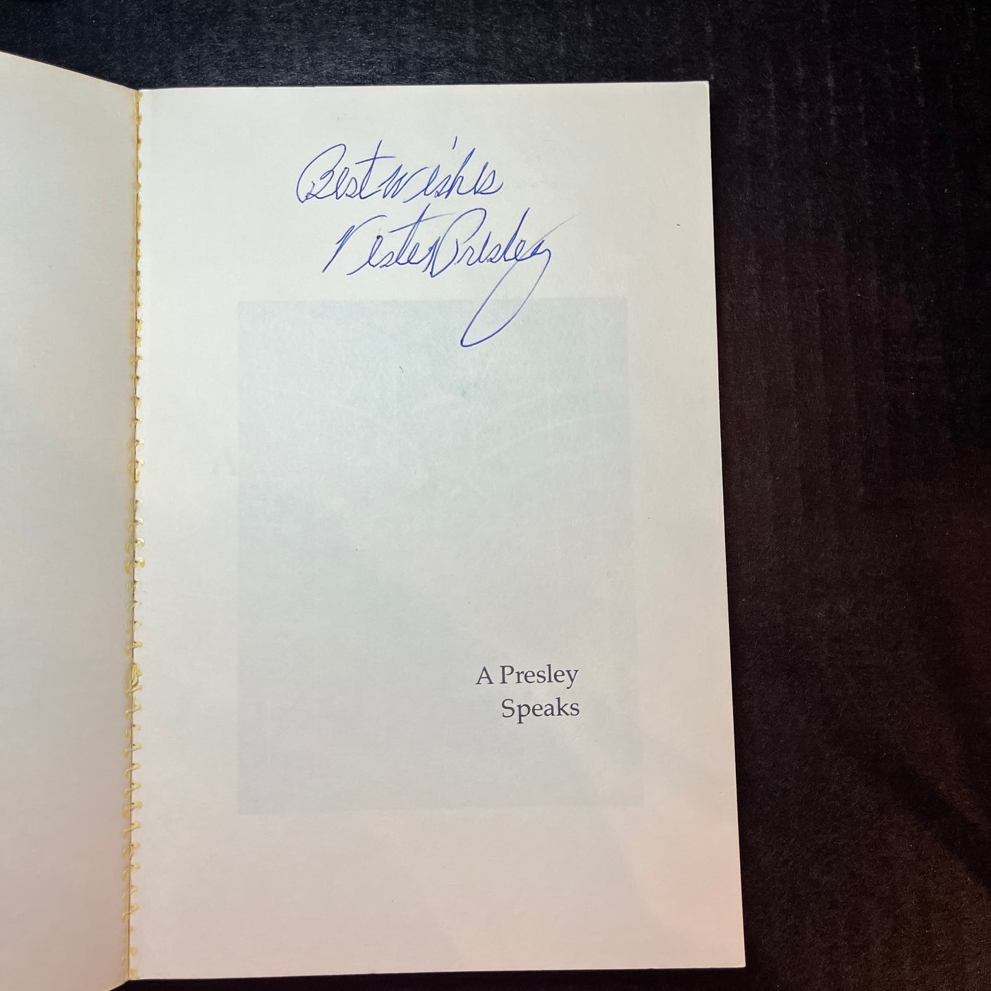 A Presley Speaks - Vester Presley - Signed - 1978