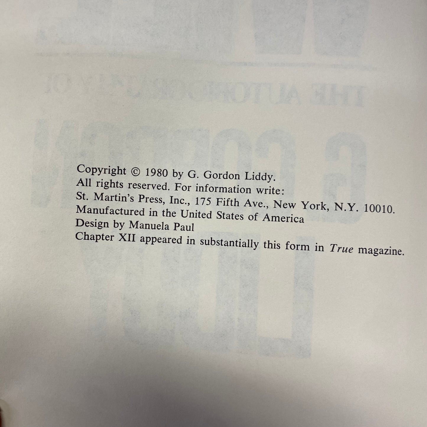 Will: The Autobiography of G. Gordon Liddy - G. Gordon Liddy - Signed - 1980
