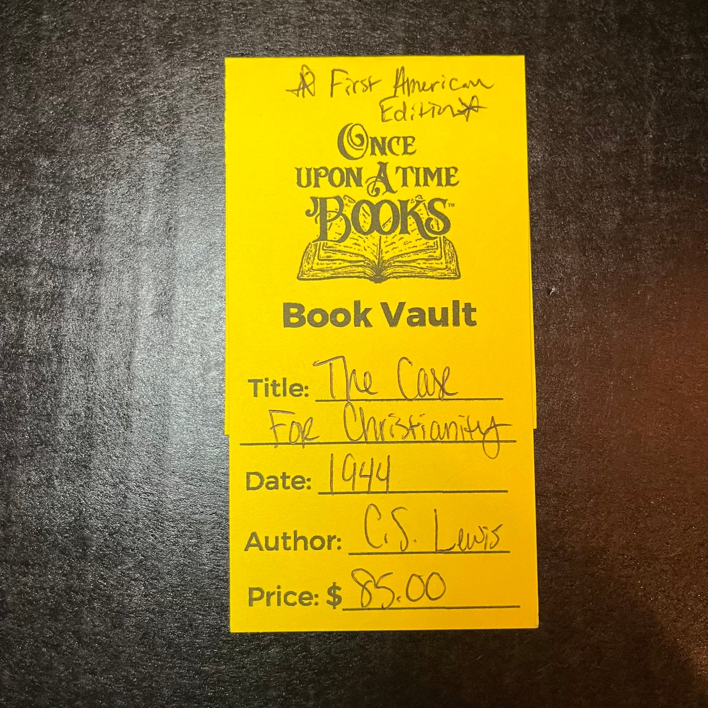 The Case For Christianity - C.S. Lewis - First American Edition - 1944