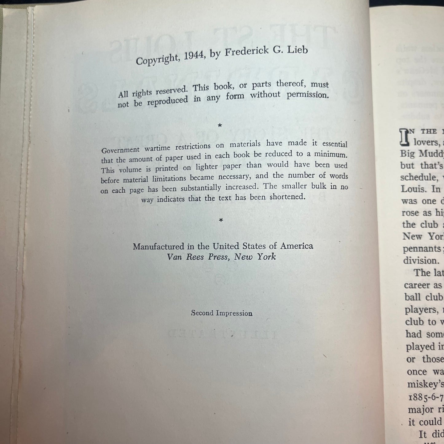 The St. Louis Cardinals, The Story of a Great Baseball Club - Frederick G. Lifb - 2nd Print - 1944