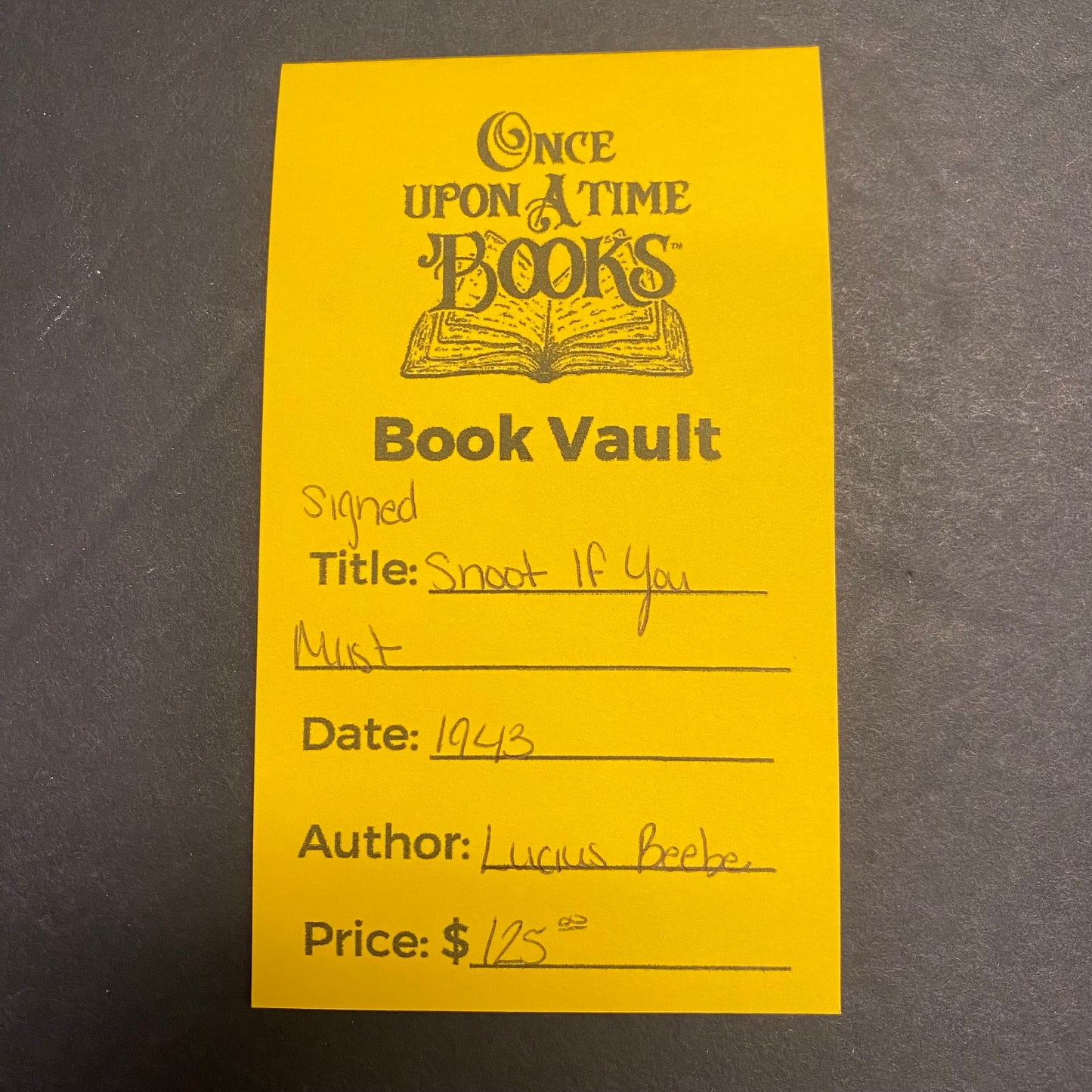 Snoot If You Must - Lucius Beebe - Signed - 1943