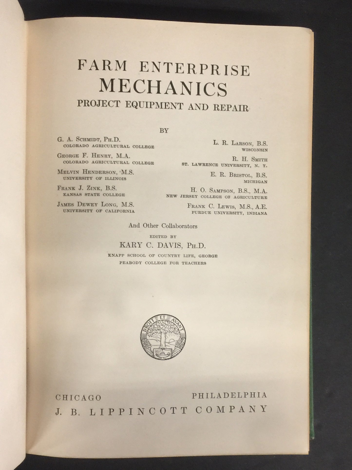 Farm Enterprise Mechanics - K.C. Davis - 1935