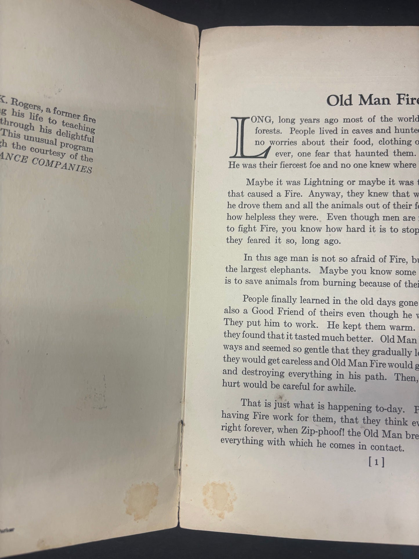 Smoky's Story of Old Man Fire - Harry K. Rogers - 1929