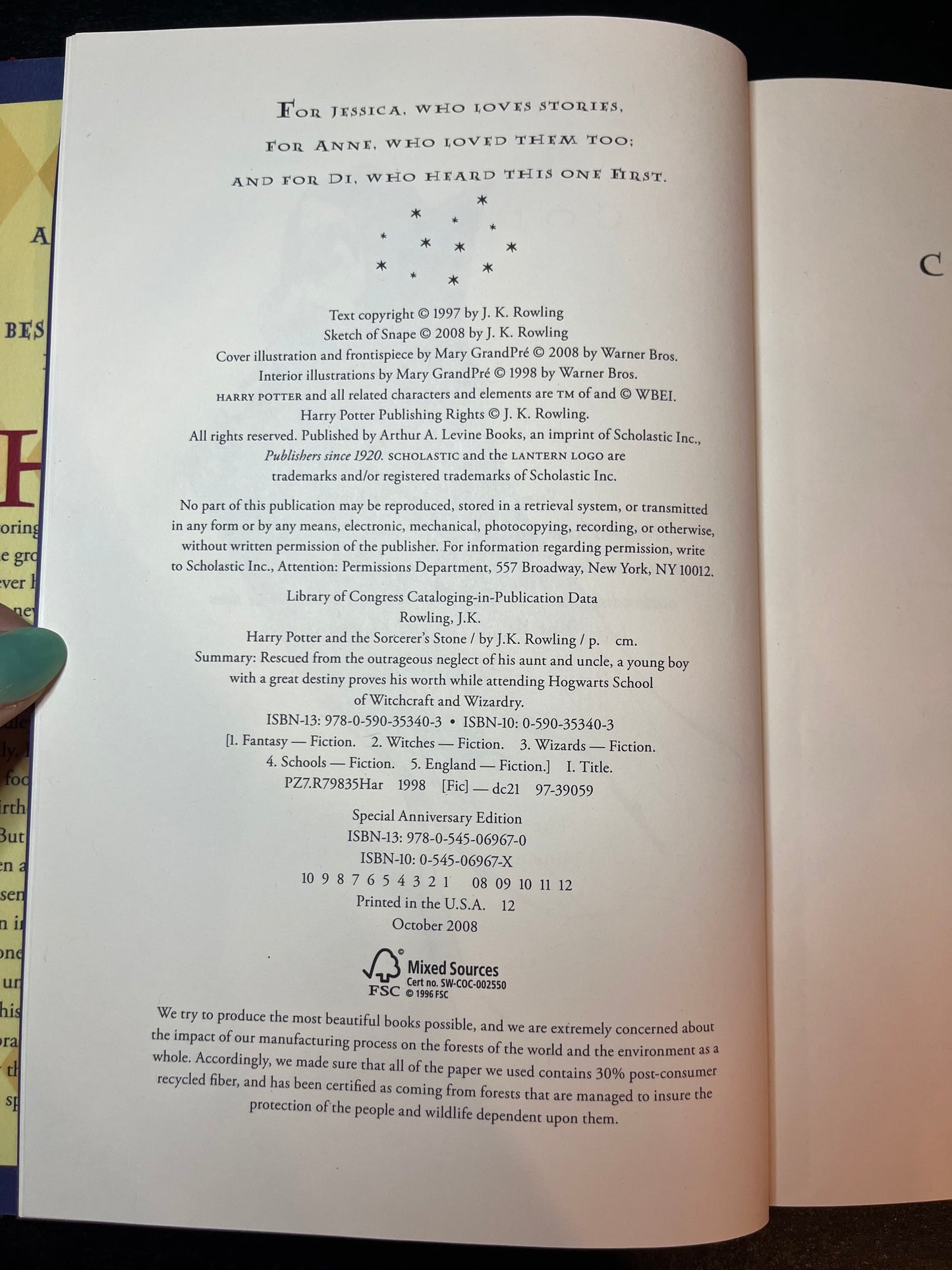 Harry Potter and the Sorcerer's Stone - J.K. Rowling - Special Anniversary Edition - 2008