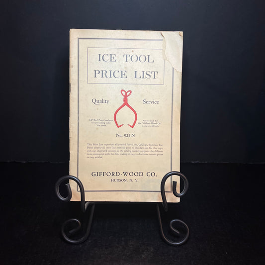 Ice Tool Price List - Gifford-Wood Ca - Circa 1900