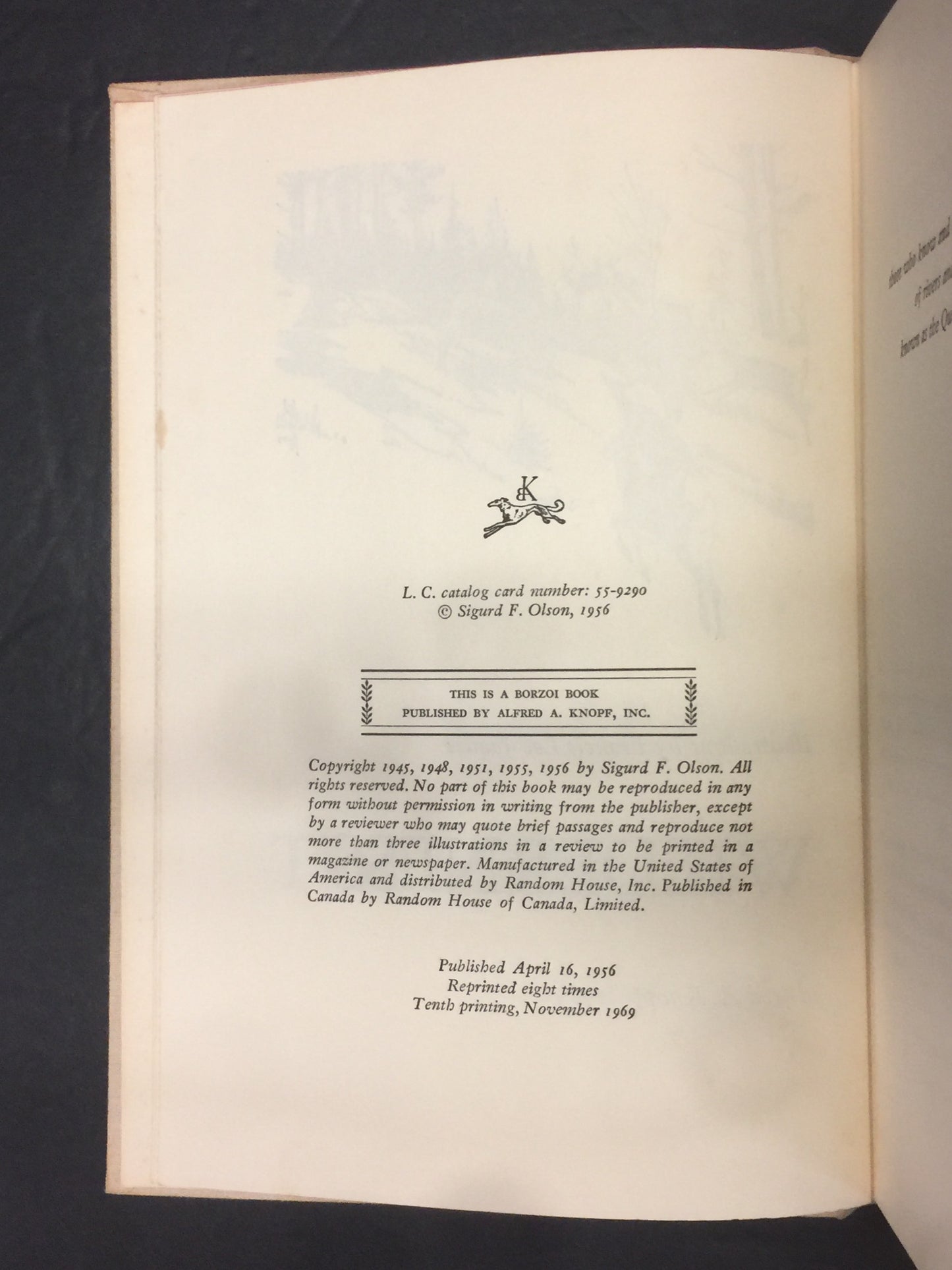 The Singing Wilderness - Sigurd F. Olson - 1st Edition - Signed - Scarce - 1969