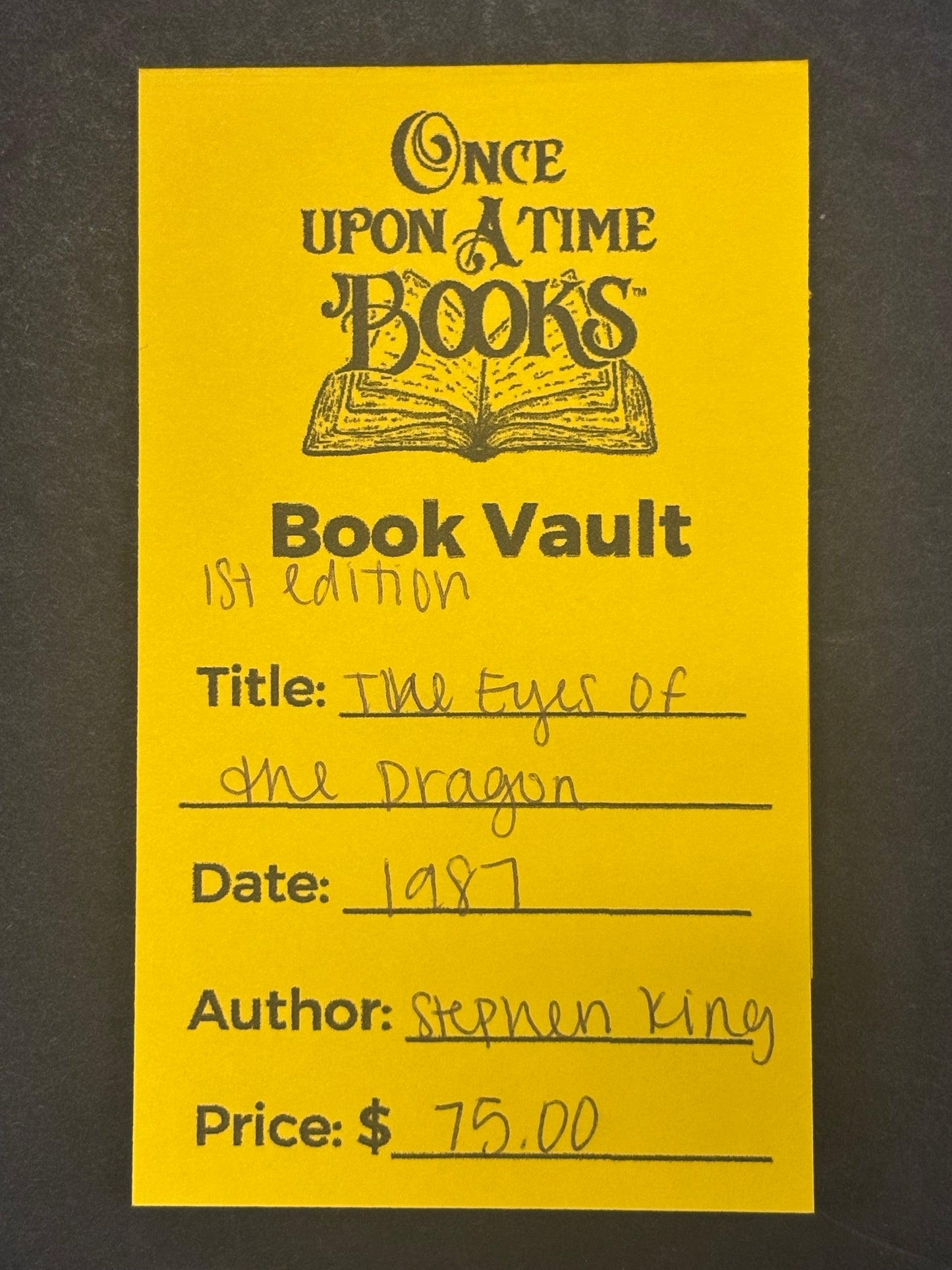 The Eyes of the Dragon - Stephen King - 1st Edition - 1987