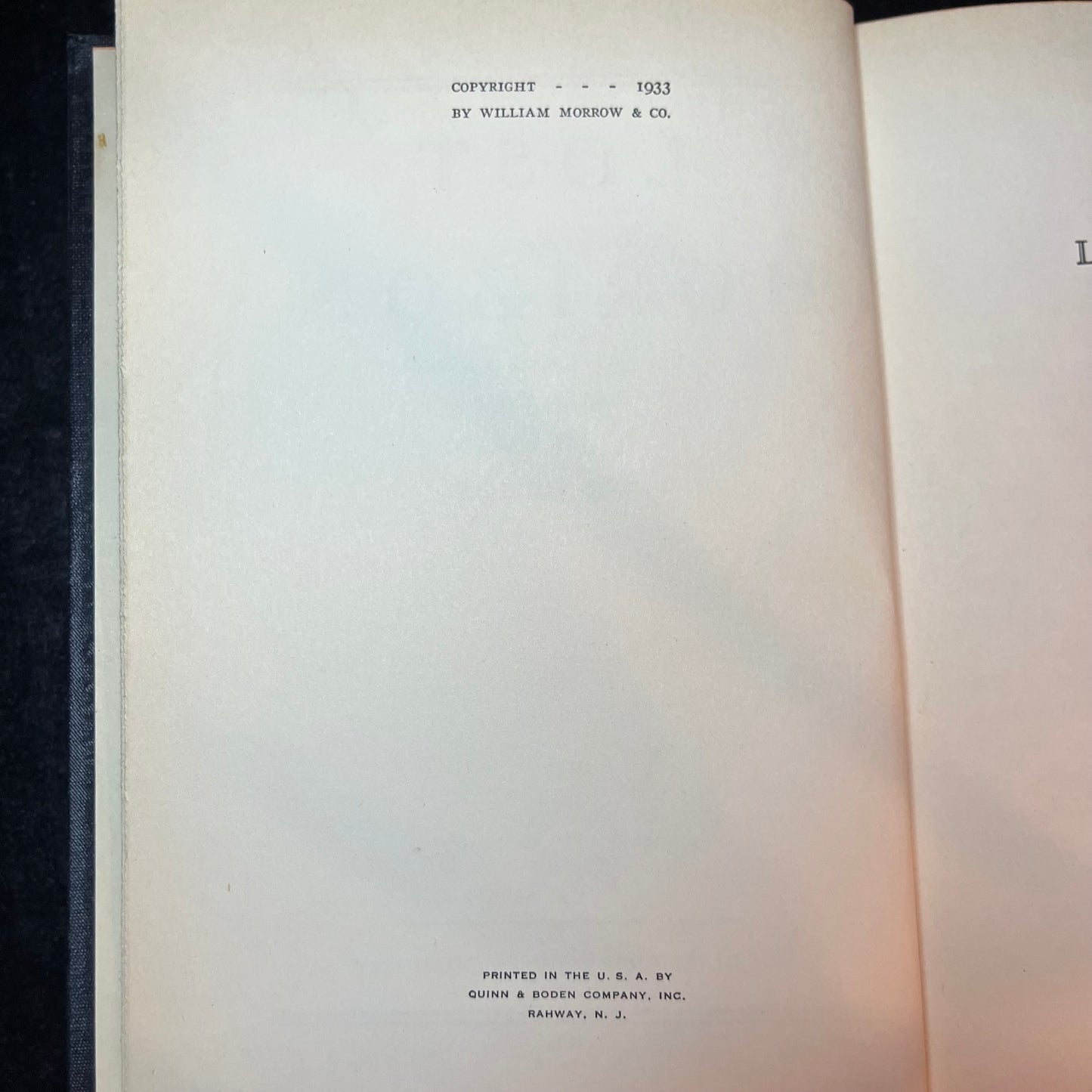 Lost Horizon - Hilton - 1st Edition - 1933
