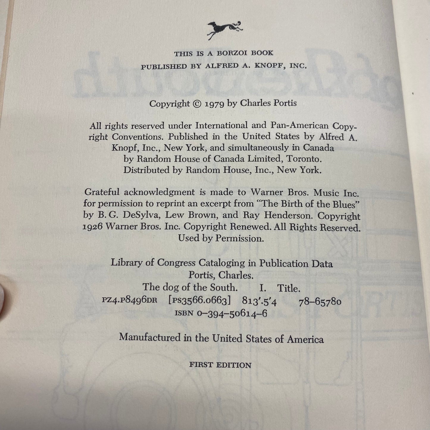 The Dog of the South - Charles Portis - 1st Edition - 1979