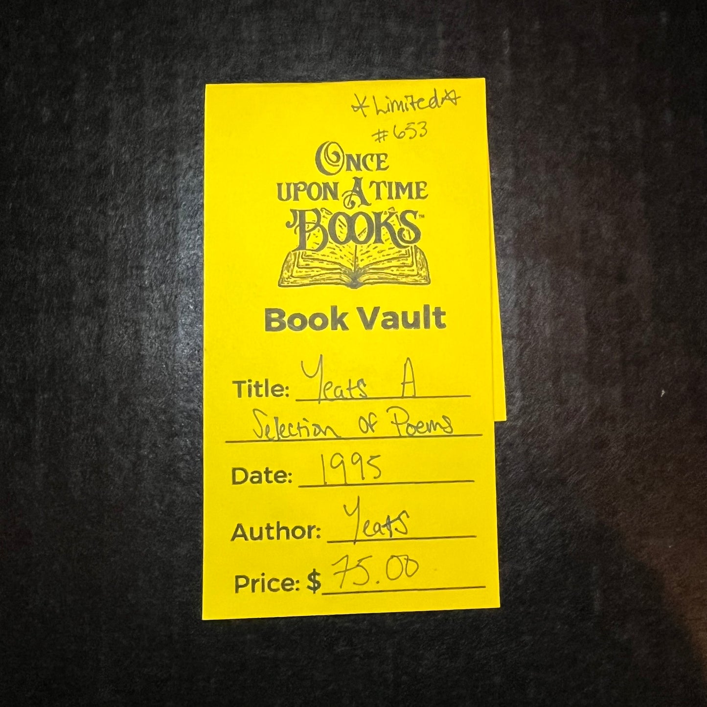 Yeats A Selection of Poems - W.B. Yeats - Heritage Press Limited Edition #653 - 1995