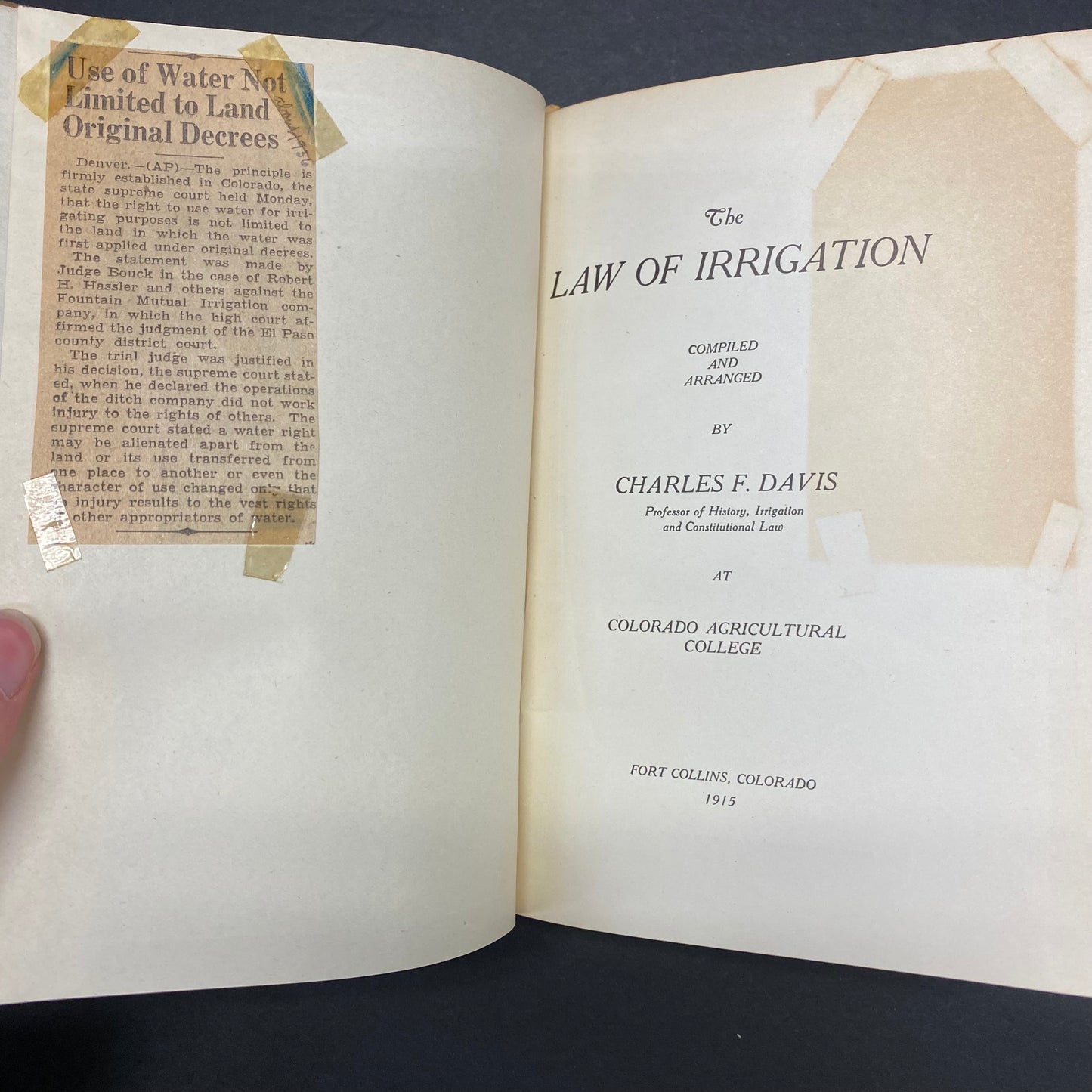 Law of Irrigation - Charles F. Davis - 1915