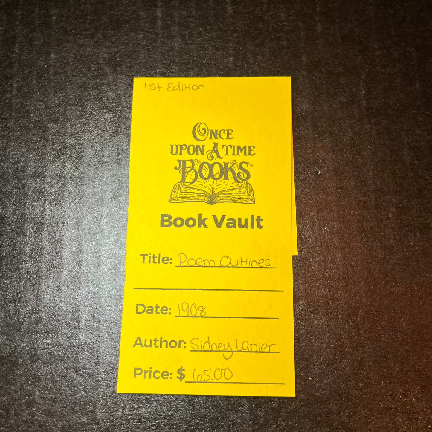 Poem Outlines - Sidney Lanier - 1st Edition - 1908