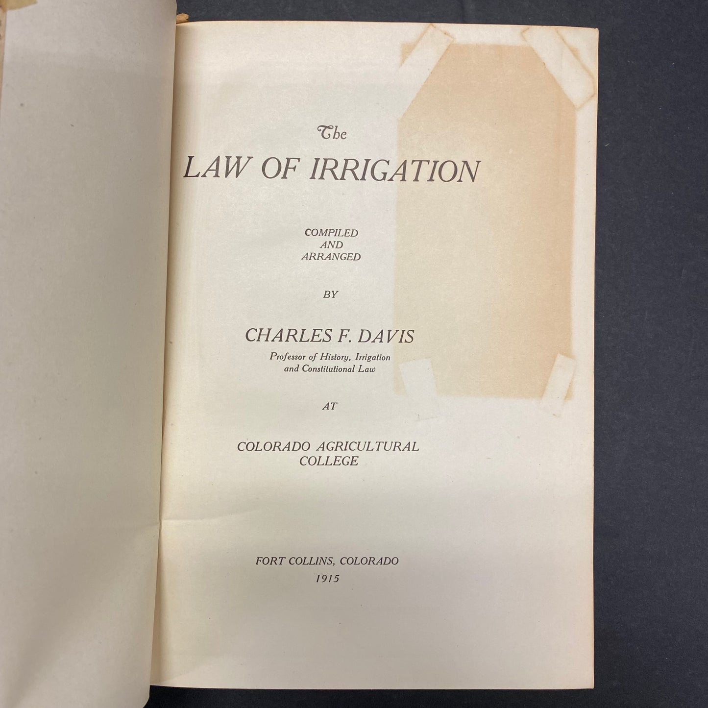 Law of Irrigation - Charles F. Davis - 1915