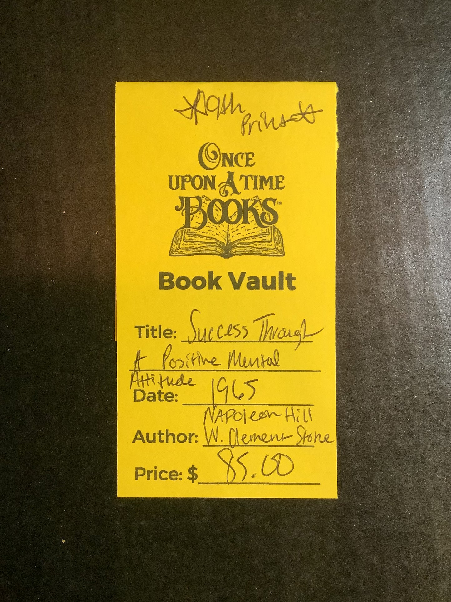 Success Through A Positive Mental Attitude - Napoleon Hill & W. Clement Stone - 9th Print - 1965