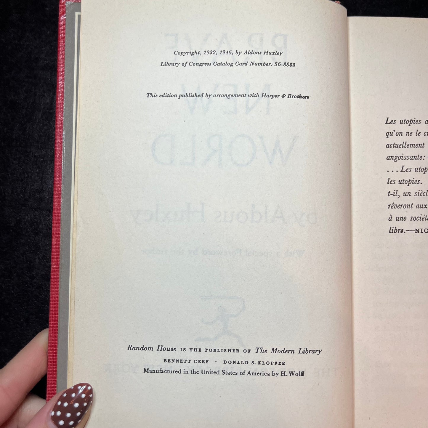 Brave New World - Aldous Huxley - Scarce w/ dust jacket - 1956