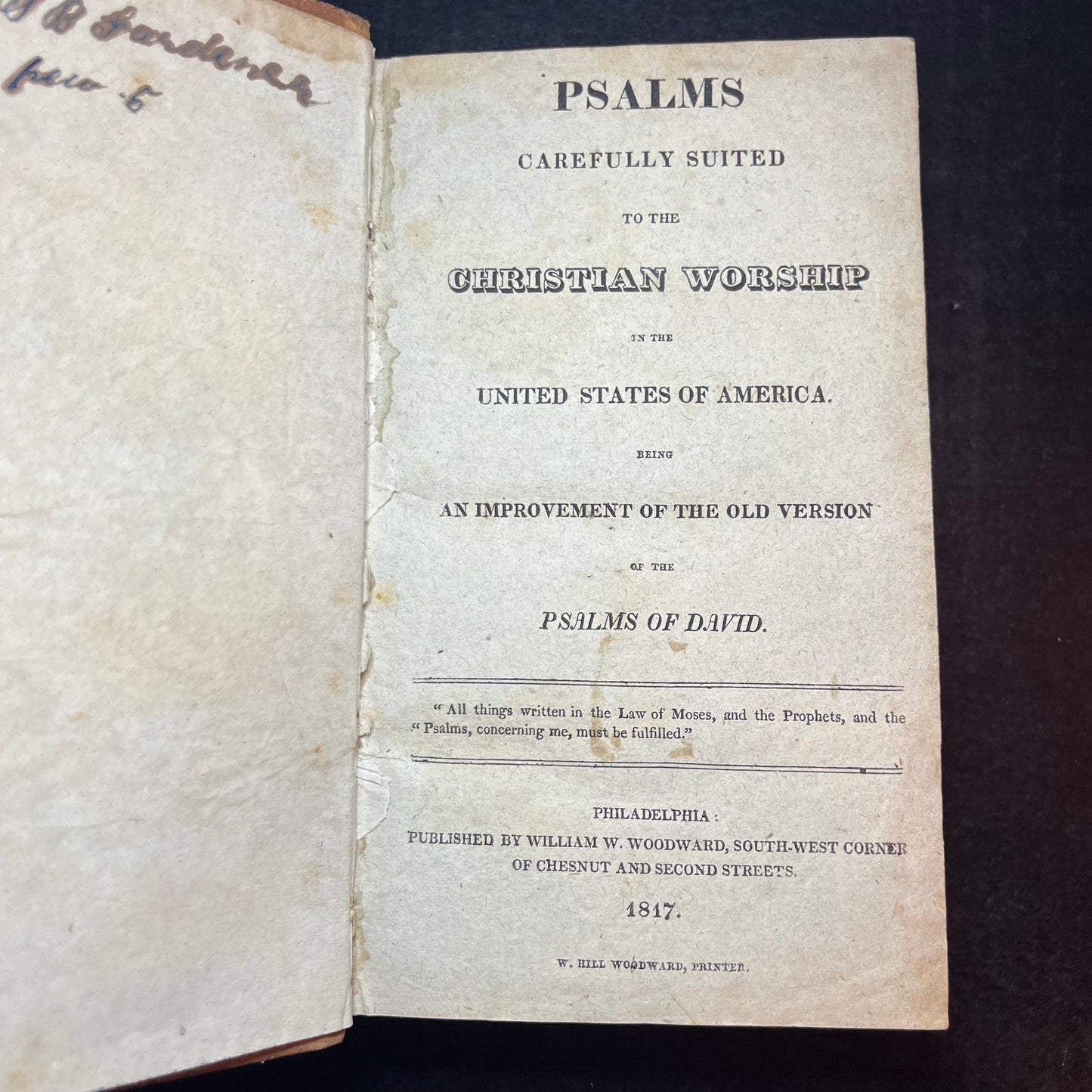 Psalms Carefully Suited to the Christian Worship - William W. Woodward - 1817