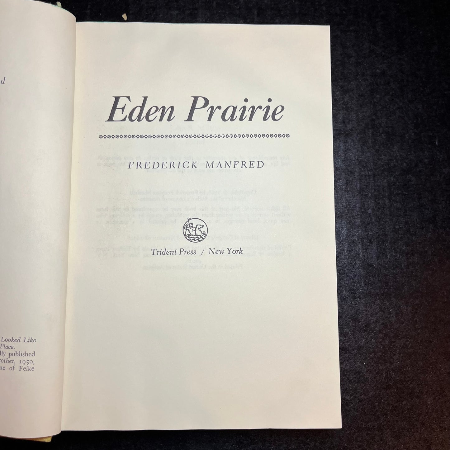 Eden Prairie - Fredrick Manfred - Signed - 1968