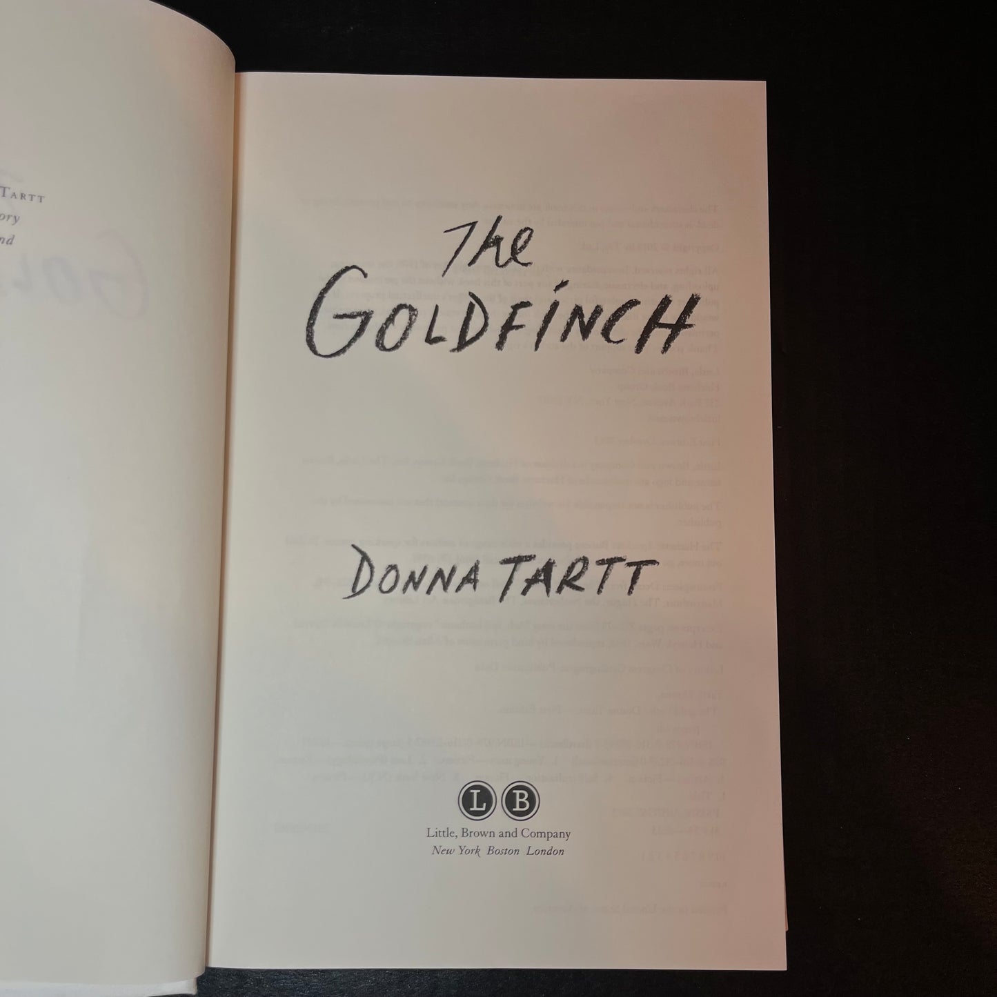The Goldfinch - Donna Tartt - 1st Edition - 2013
