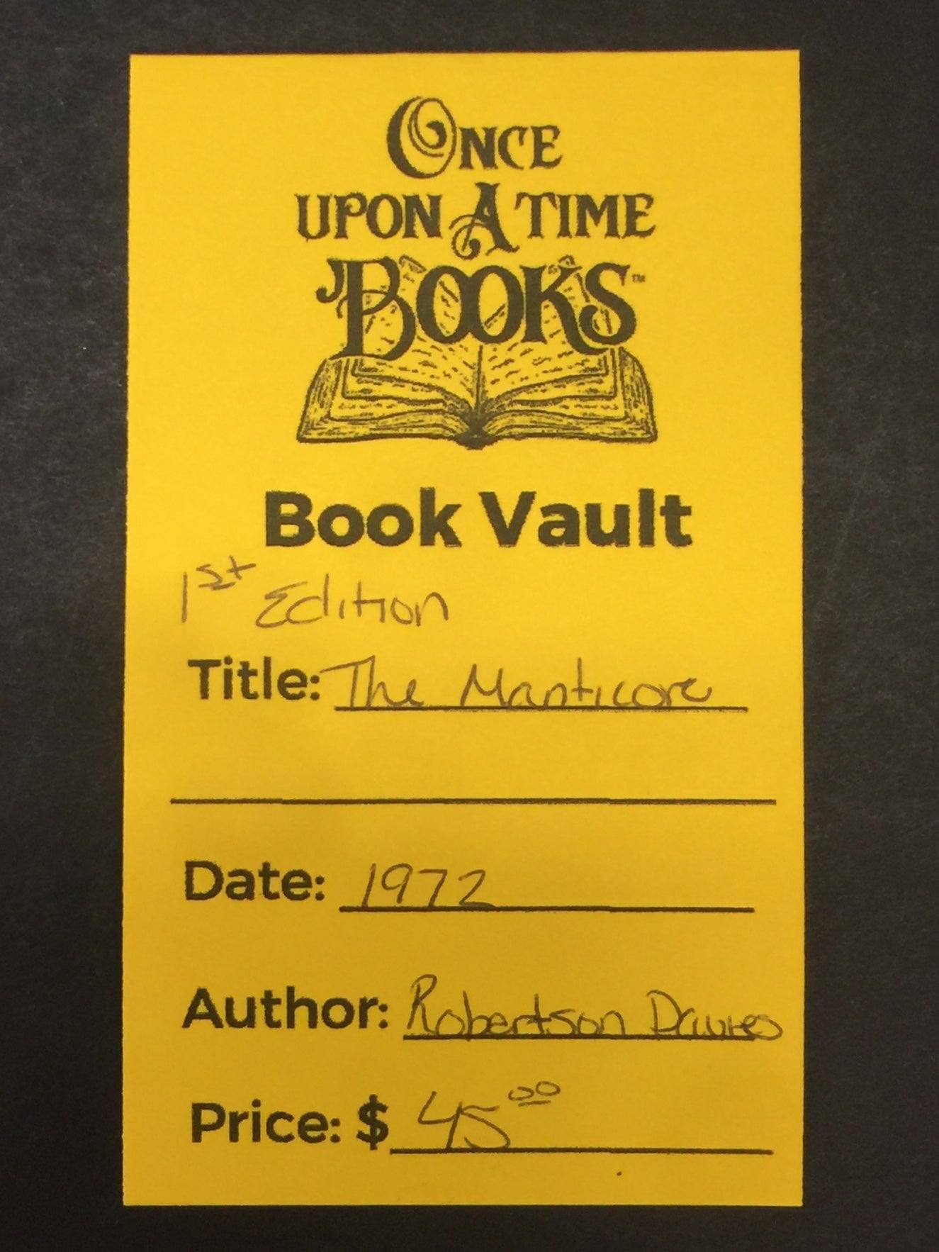 The Manticore - Robertson Davies - 1st Edition - 1972