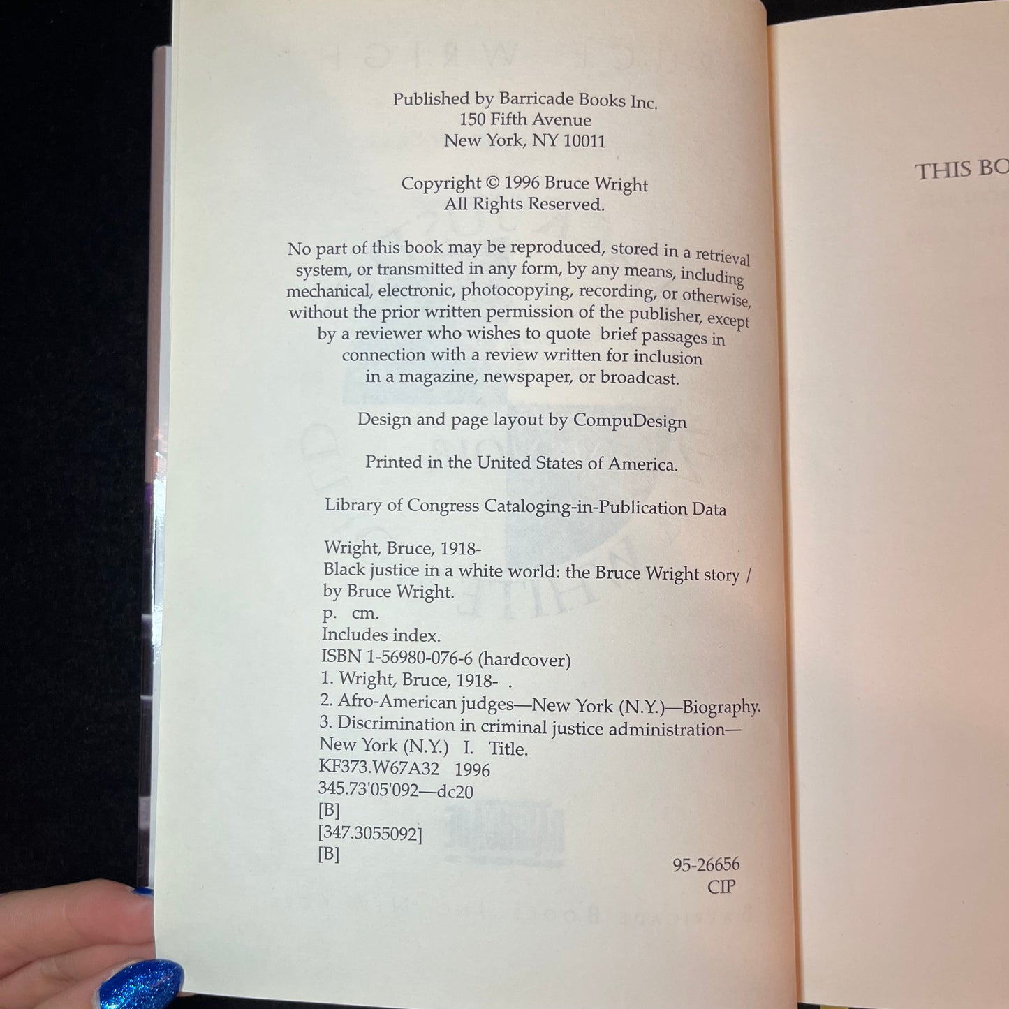 Black Justice in a White World - Judge - Signed Copy - 1996