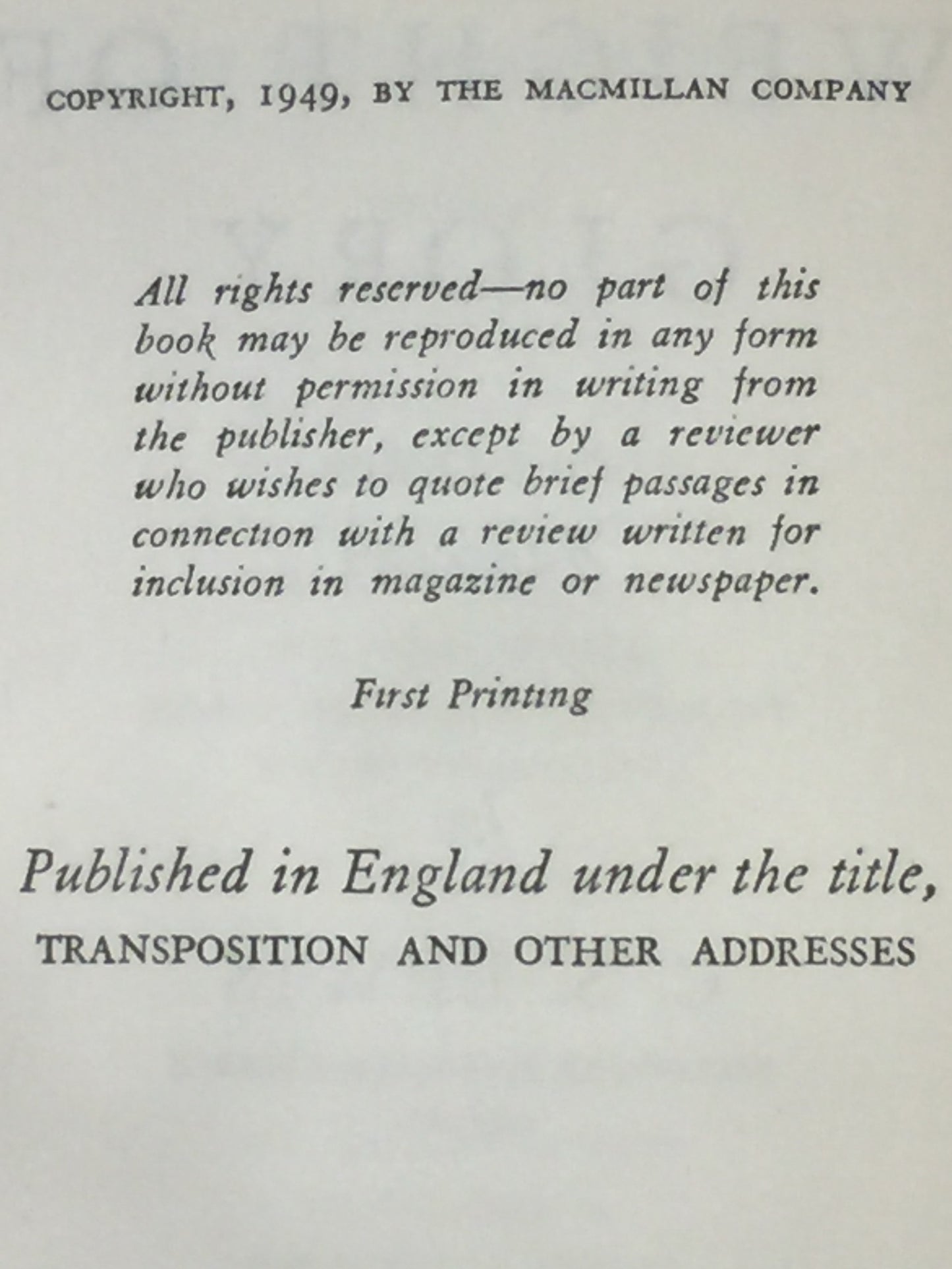 The Weight of Glory and Other Addresses - C.S. Lewis - 1st American Edition - Ex Library - 1949