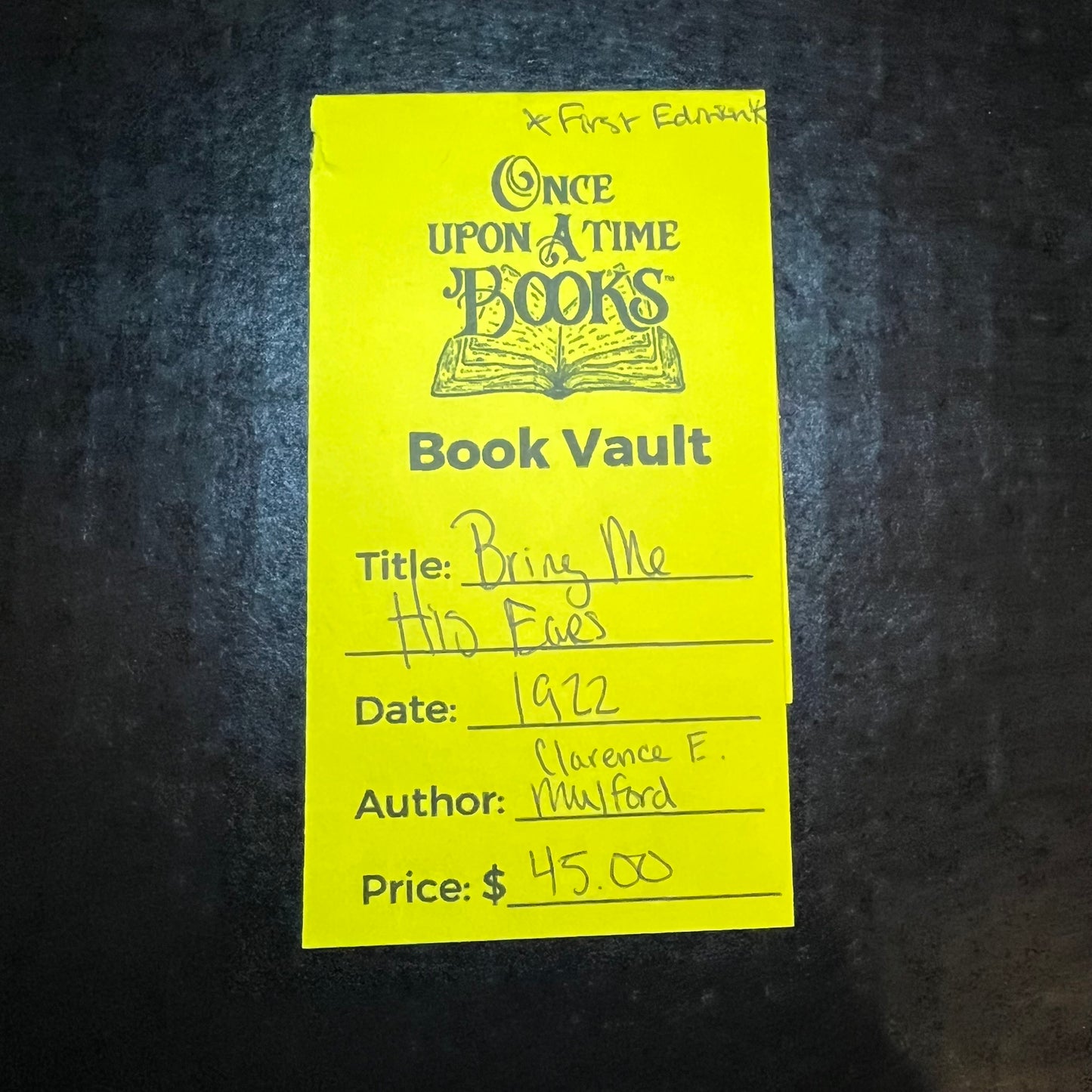 Bring Me His Ears - Clarence E. Mulford - First Edition - 1922