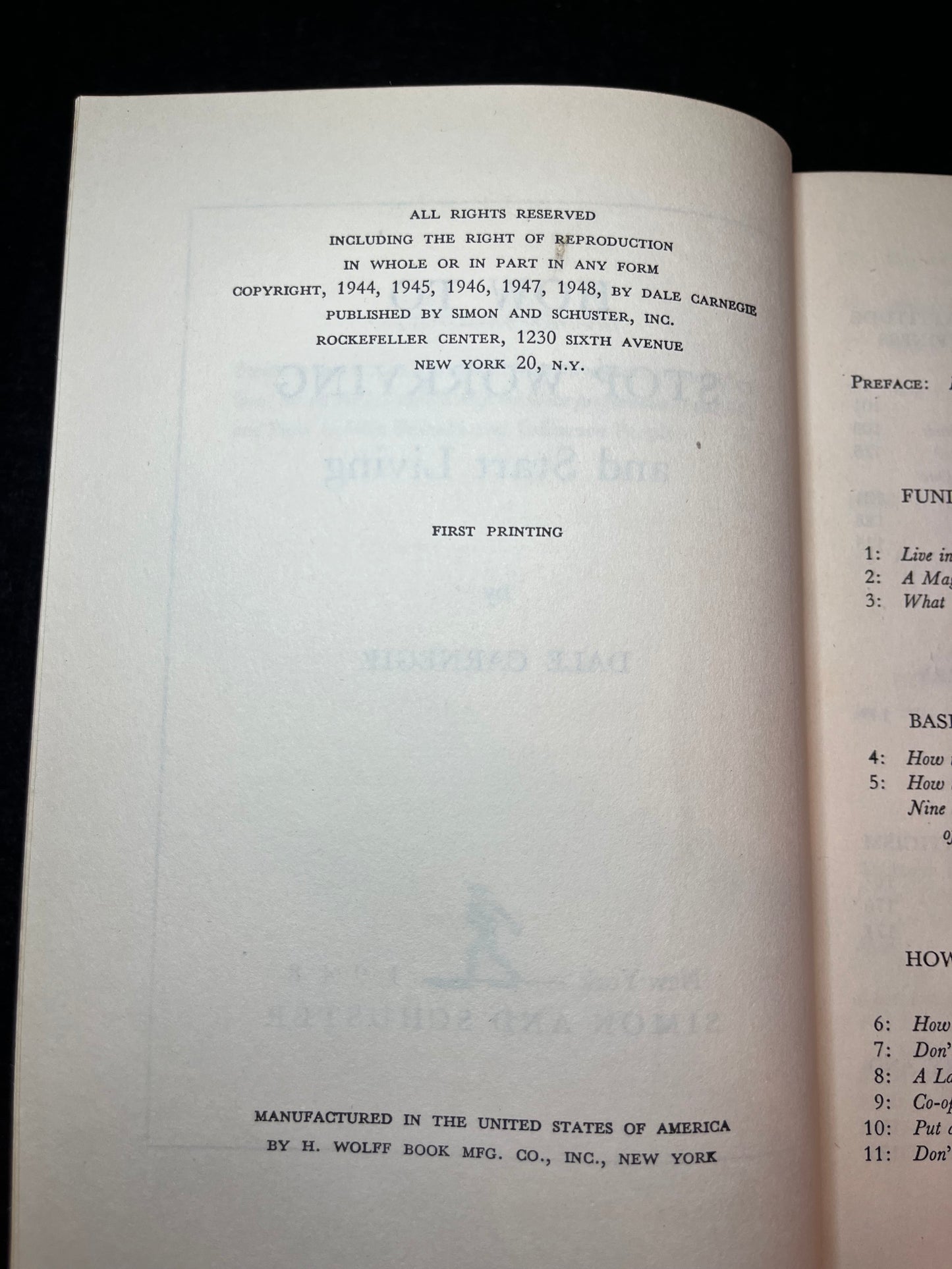 How To Stop Worrying and Start Living - Dale Carnegie - Signed x2 - 1st Edition - 1948